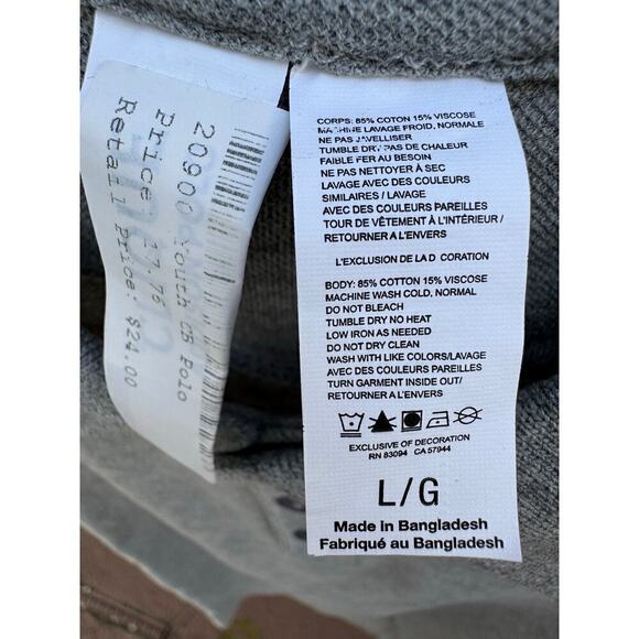 Polo Boys Youth Large Golf Logo Gray NWT - Picture 7 of 8